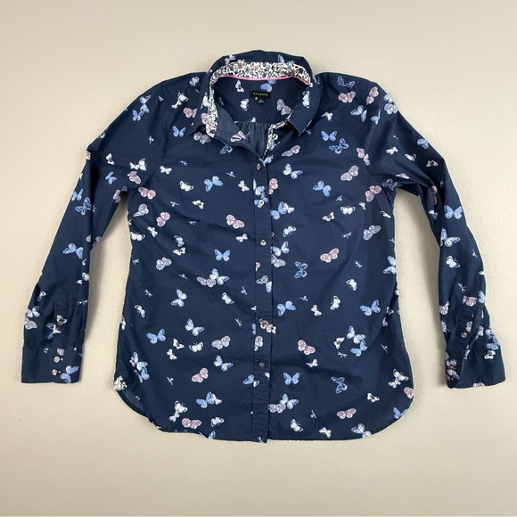 Talbots Tops - Talbots Shirt Women's Medium Long Sleeve Button Down Floral Butterfly Print Top‎